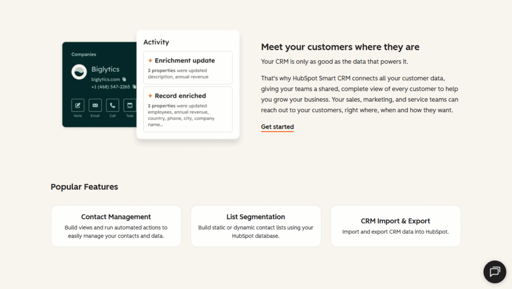 An Accelo webpage promoting CRM for professional services, featuring a client management interface and a "Talk to an Expert" button.