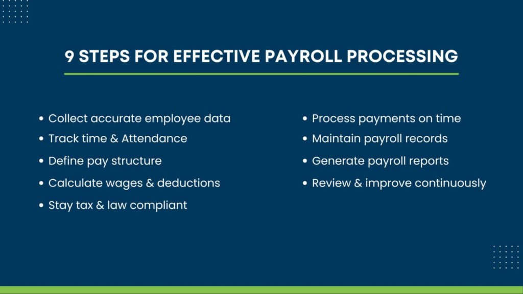 9 steps for effective payroll processing